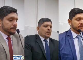 Vereador Eduardo Militão, do MDB, gera atrito em sessão da Câmara de Barcelos ao priorizar regimento em detrimento de atendimento a famílias.