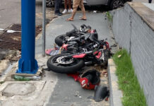 Motociclista fica ferido em colisão na Avenida João Valério em Manaus