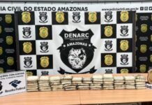 Cocaína avaliada em R$ 4,5 milhões é apreendida em rodas de caminhonete pela PC-AM e Receita Federal