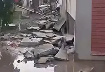 Desabamento atinge área da Aldeia COP30 na UFPA após raio durante forte chuva