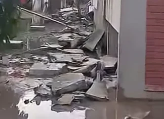 Desabamento atinge área da Aldeia COP30 na UFPA após raio durante forte chuva