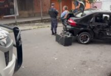 Acidente entre carro e veículo de rota causa lentidão na Zona Leste de Manaus
