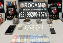 Adolescente tenta fugir, mas é apreendido com entorpecentes no Centro de Manaus