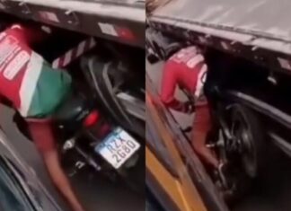 Manobra perigosa de motociclista entre veículos pesados viraliza em Manaus