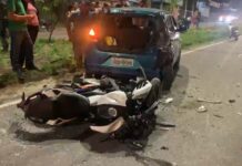 Motociclista fica ferido após bater em carro parado na Avenida Margarita em Manaus
