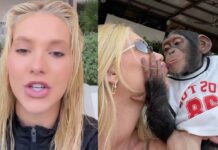 VÍDEO: Após término com Vini Jr., Virginia Fonseca é alvo de criticas por beijar macaco na boca
