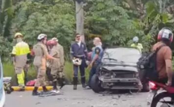 Motorista invade contramão e provoca grave acidente na Avenida Santos Dumont em Manaus