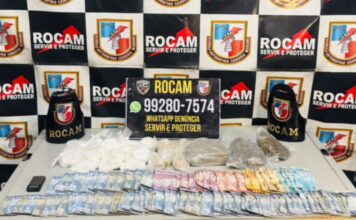 Rocam apreende drogas e mais de R$ 1,8 mil durante ação na Cidade de Deus em Manaus
