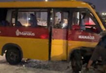 Nove passageiros estavam em ‘Amarelinho’ que tombou na zona leste de Manaus