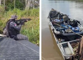 Embarcação usada por piratas de rio em ação criminosa é localizada pela PM em Jutaí