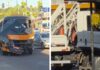 Ônibus ‘Amarelinho’ bate em plataforma do Detran e deixa trânsito lento em Manaus