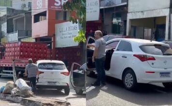 Vídeo mostra investigador da DEHS armado perseguindo motorista e efetuando disparos em Manaus