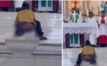 VÍDEO: Homem interrompe missa, defeca diante do altar e gera revolta entre os fiéis