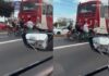 VÍDEO: Jovens são flagrados em bicicletas na traseira de ônibus em avenida movimentada de Manaus