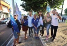 Bandeiraço reúne apoiadores de Adjuto Afonso, número 44.111, no Japiim