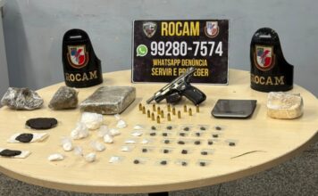 Rocam encontra drogas, balança de precisão e arma durante operação em Manaus