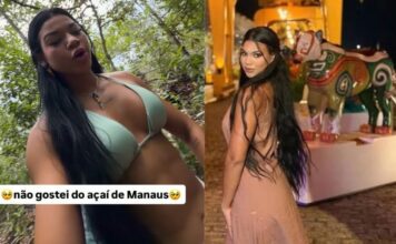 Influenciadora paraense prova açaí de Manaus e compara sabor a ‘vasilha de barro velho’