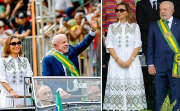 Primeira-dama Janja usa vestido de R$ 2,3 mil em desfile de 7 de Setembro