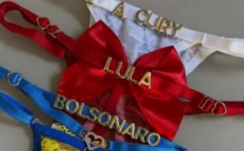 Disputa eleitoral fica picante e calcinhas com nomes de Lula e Flávio Bolsonaro fazem sucesso nas redes