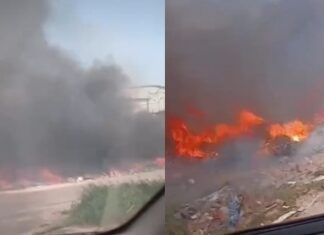 Incêndio possivelmente criminos0 atinge terreno no bairro Flores em Manaus