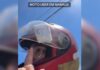 Passageira se assusta ao encontrar absorvente preso em capacete usado durante corrida de moto em Manaus