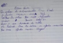 Mãe usa caderno escolar do filho para pedir socorro e denuncia cárcere privado