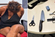 Após atacar pessoas no Centro de Manaus, mulher é detida com faca, tesoura, alicate e seringa
