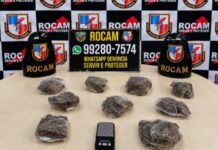 ROCAM apreende nove porções de maconha durante patrulhamento no bairro Santo Agostinho, em Manaus